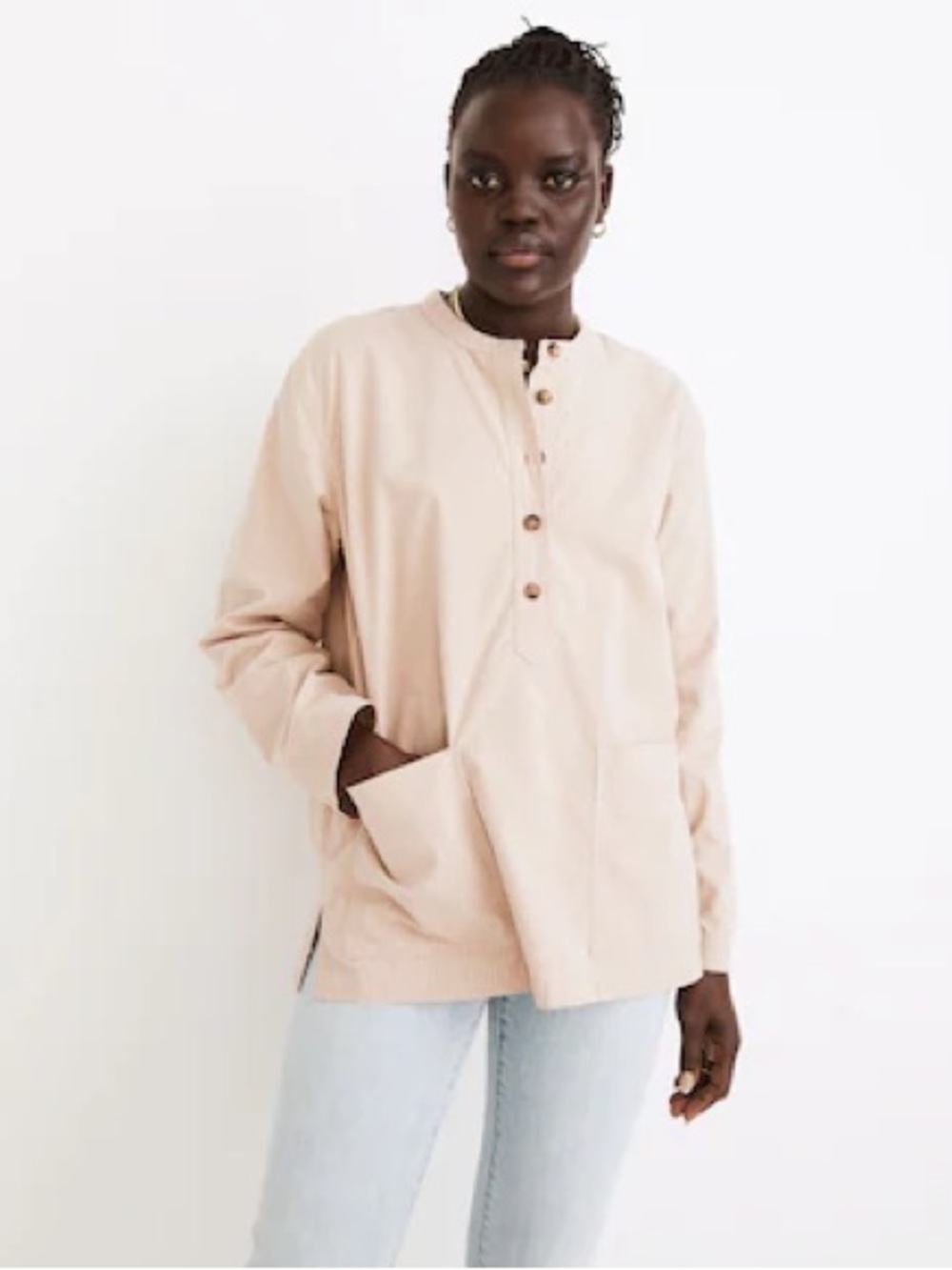 Madewell x Backdrop Studio Hours Artist Smock Top Sz S Relaxed Fit